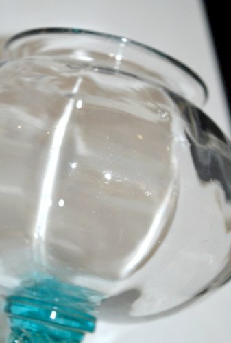 -SUPERBE POT BOCAL A SANGSUES Pieds dauphins Bleu PORTIEUX VERRE Soufflé D
