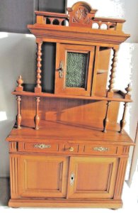 SUPERBE, rare buffet 1900 style Henry II, jouet bois, meuble de poupée, H: 70 cm