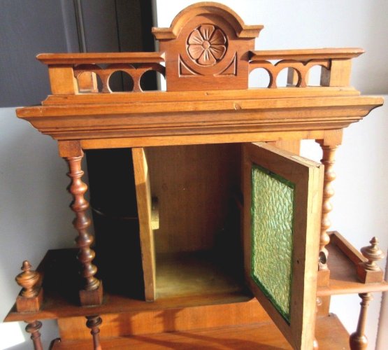 SUPERBE, rare buffet 1900 style Henry II, jouet bois, meuble de poupée, H: 70 cm