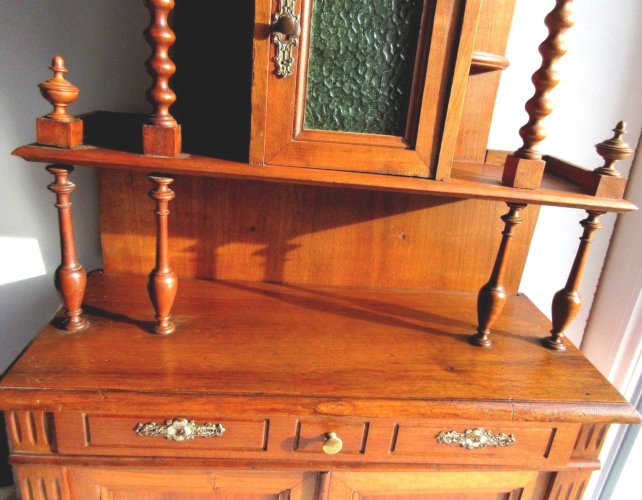 SUPERBE, rare buffet 1900 style Henry II, jouet bois, meuble de poupée, H: 70 cm