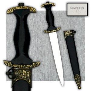 SUPERBE & RARE DAGUE 1933 POIGNÉE PLASTIQUE GARNITURE GRAVÉE DE MOTIFS - INOX