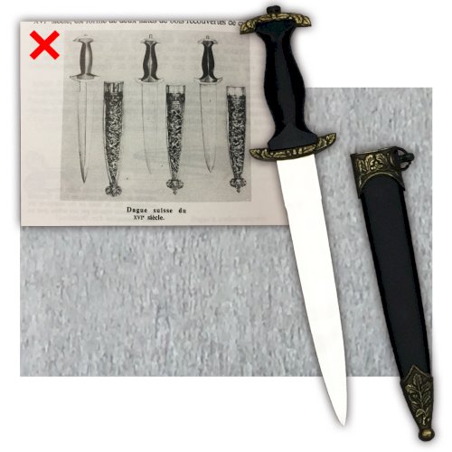 SUPERBE & RARE DAGUE 1933 POIGNÉE PLASTIQUE GARNITURE GRAVÉE DE MOTIFS - INOX