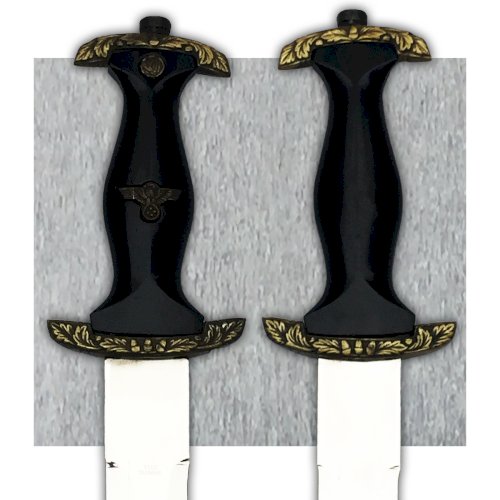 SUPERBE & RARE DAGUE 1933 POIGNÉE PLASTIQUE GARNITURE GRAVÉE DE MOTIFS - INOX