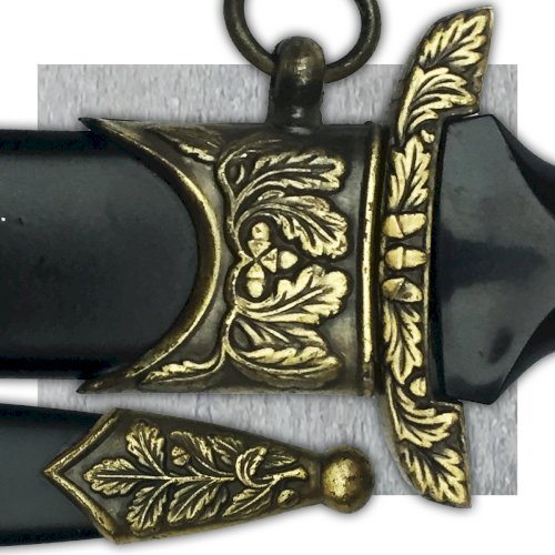 SUPERBE & RARE DAGUE 1933 POIGNÉE PLASTIQUE GARNITURE GRAVÉE DE MOTIFS - INOX