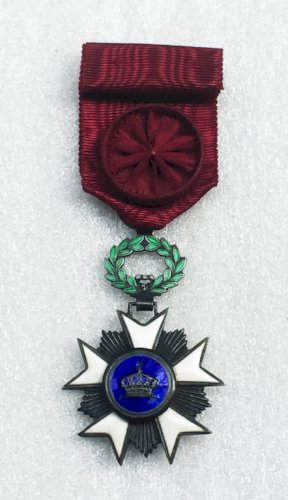 SUPERBE & RARE : MÉDAILLE / ORDRE OFFICIER DE LA COURONNE BELGE ORIGINAL