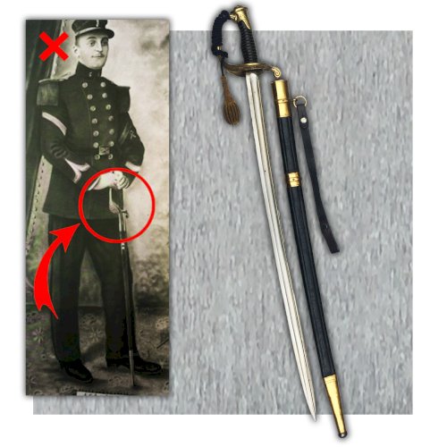 SUPERBE & RARE SABRE D'ADJUDANT FRANCAIS MOD.1845 CHATELLERAULT 1890 XIX ORIGINAL