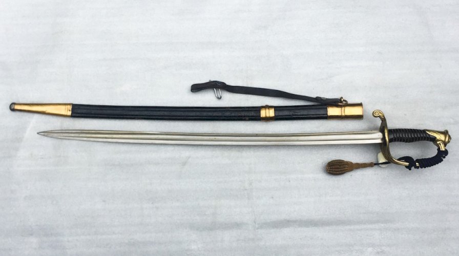 SUPERBE & RARE SABRE D'ADJUDANT FRANCAIS MOD.1845 CHATELLERAULT 1890 XIX ORIGINAL