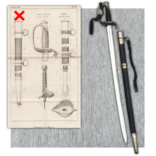 SUPERBE & RARE SABRE DADJUDANT FRANCAIS MOD.1845 CHATELLERAULT FONSON XIX ORIGINAL