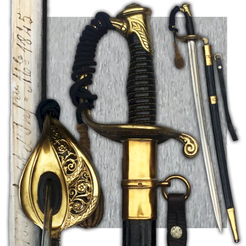 SUPERBE & RARE SABRE D'ADJUDANT FRANCAIS MOD.1845 CHATELLERAULT 1890 XIX ORIGINAL