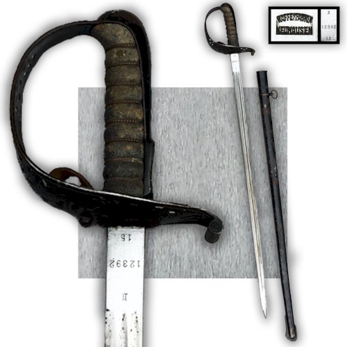 SUPERBE & RARE SABRE D'OFFICIER DE CAVALERIE SUISSE WAFFENFABRIK NEUHAUSEN XIX ORIGINAL 