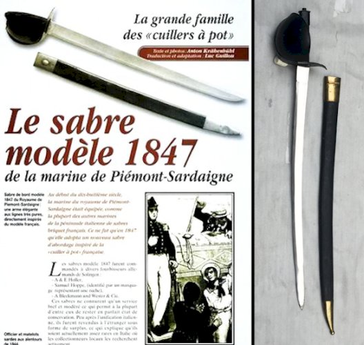 SUPERBE SABRE D'ABORDAGE FRANCAIS CUILLERE A POT REPRODUCTION