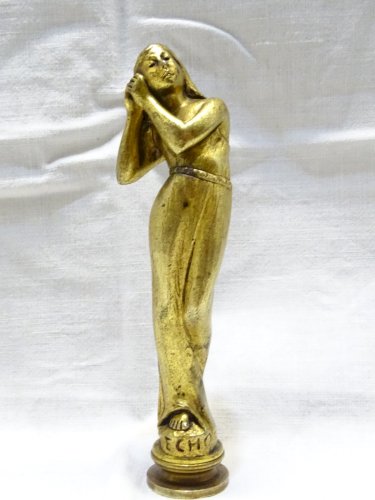 -SUPERBE SCEAU EN BRONZE "ECCHO" NYMPHE  ART NOUVEAU  MANQUE LA MATRICE   D