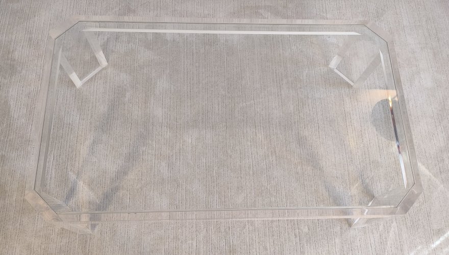?✨ Superbe Table basse en Altuglas et verre – signée Marc Micoud, circa 1970 ✨?