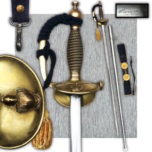 SUPERBE & TRES RARE ÉPÉE FRANCAISE POLYTECHNIQUE : ÉPÉE + BAUDRIER + DRAGONNE XIX ORIGINAL