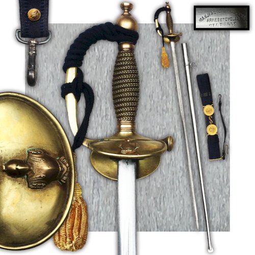 SUPERBE & TRES RARE ÉPÉE FRANCAISE POLYTECHNIQUE : ÉPÉE + BAUDRIER + DRAGONNE XIX ORIGINAL