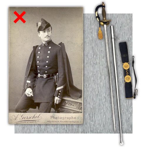 SUPERBE & TRES RARE ÉPÉE FRANCAISE POLYTECHNIQUE : ÉPÉE + BAUDRIER + DRAGONNE XIX ORIGINAL