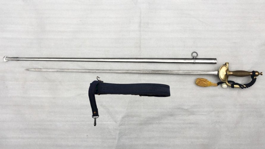 SUPERBE & TRES RARE ÉPÉE FRANCAISE POLYTECHNIQUE : ÉPÉE + BAUDRIER + DRAGONNE XIX ORIGINAL
