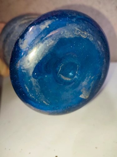 superbe vase amphore bleu clair et blanc murano dans le style antique en bon etat