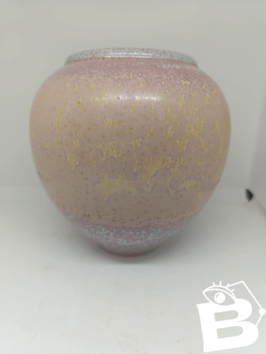 superbe vase boule en porcelaine signé manufacture Jaume de chrome en bel etat