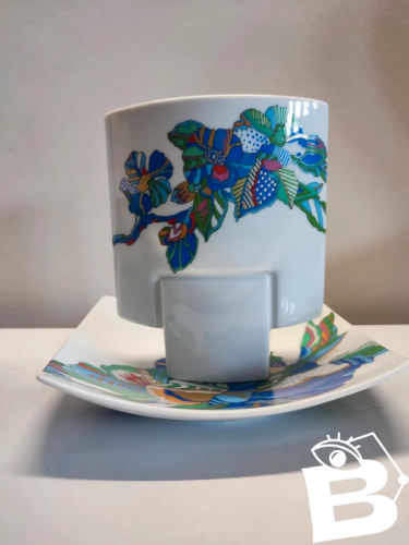 superbe vase et coupelle en porcelaine marque Rosenthal, design Brigitte Doege année 70 en bel etat
