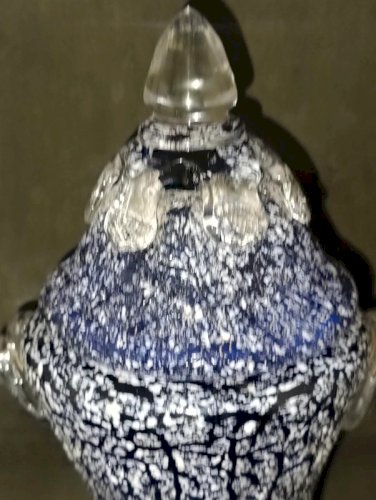 superbe vase pot couvert en verre typique murano en bon etat