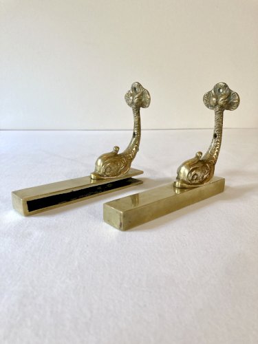 Supports muraux en laiton pour étagère de salle de bain, vers 1950
