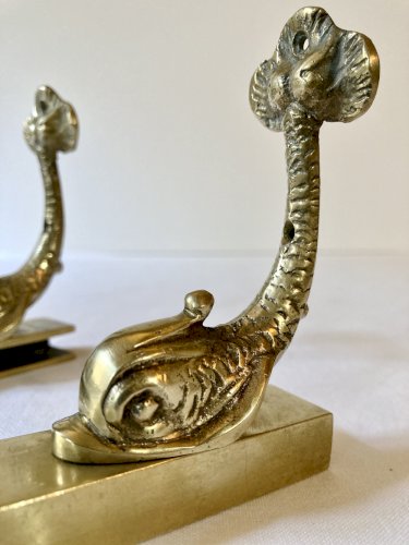 Supports muraux en laiton pour étagère de salle de bain, vers 1950