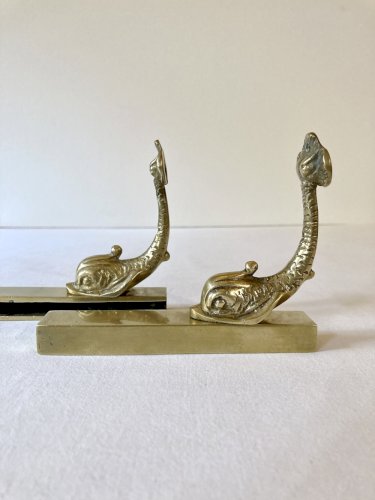 Supports muraux en laiton pour étagère de salle de bain, vers 1950