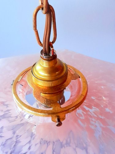 Suspension Art déco en verre Clichy 