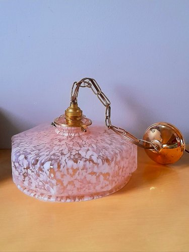 Suspension Art déco en verre Clichy 