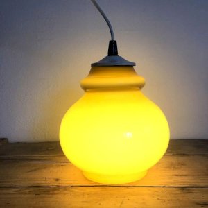 Suspension en opaline ambrée