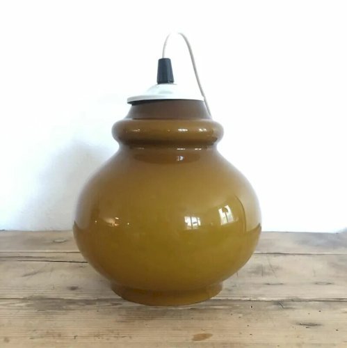 Suspension en opaline ambrée