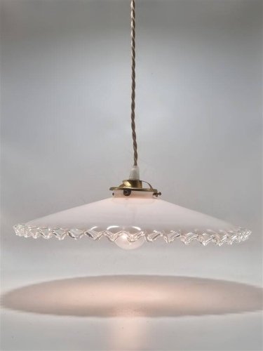 Suspension en opaline blanche
