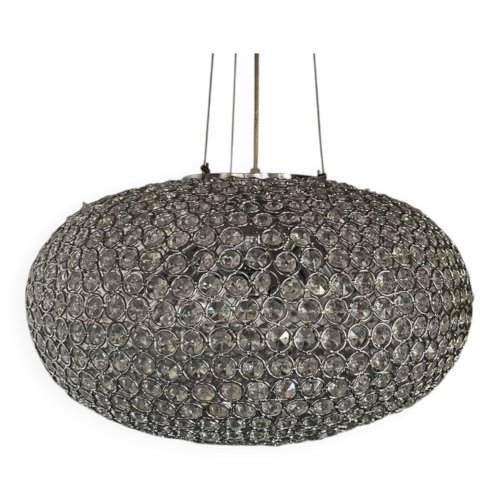 Suspension en perles de verre et métal chromé