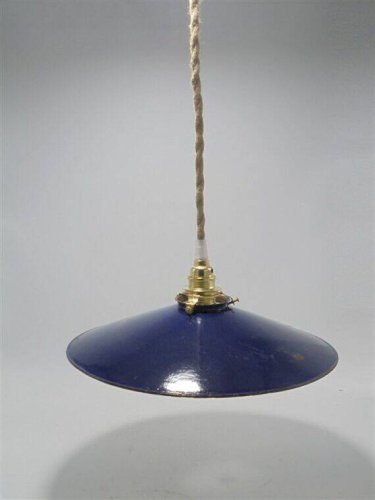 Suspension en tôle émaillée bleue