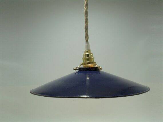 Suspension en tôle émaillée bleue