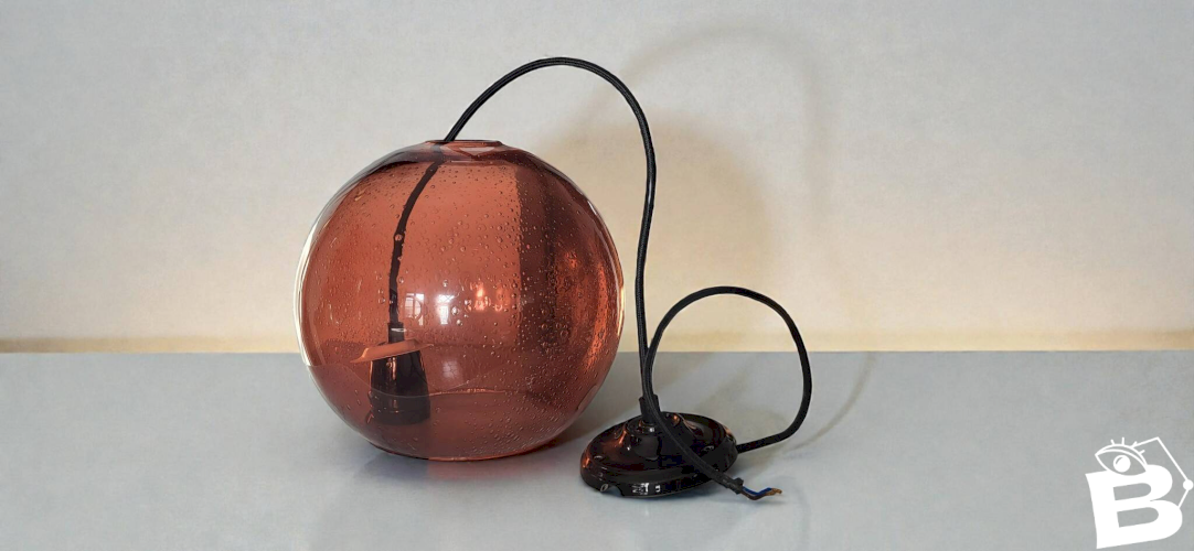 Suspension en verre bullé