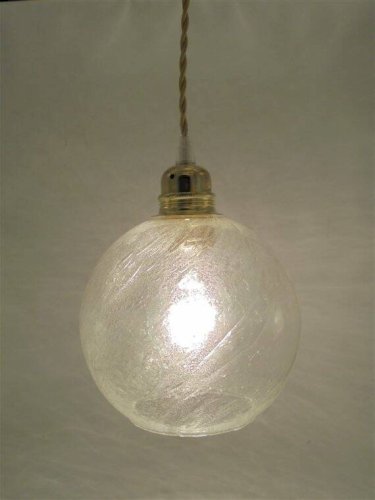 Suspension en verre bullé