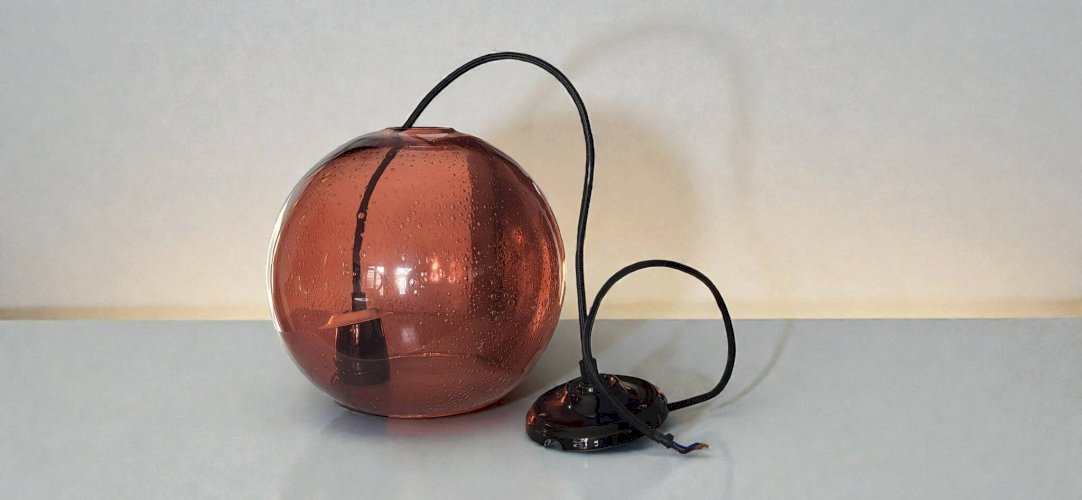 Suspension en verre bullé