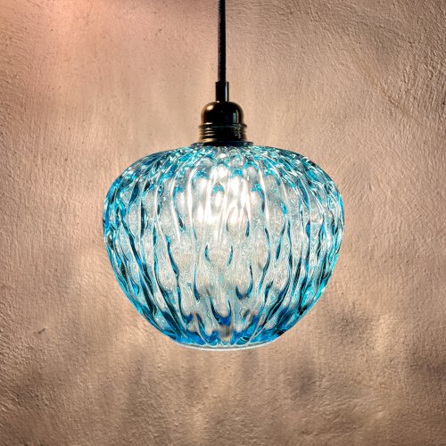 suspension globe bleu bubble