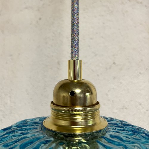 suspension globe bleu bubble