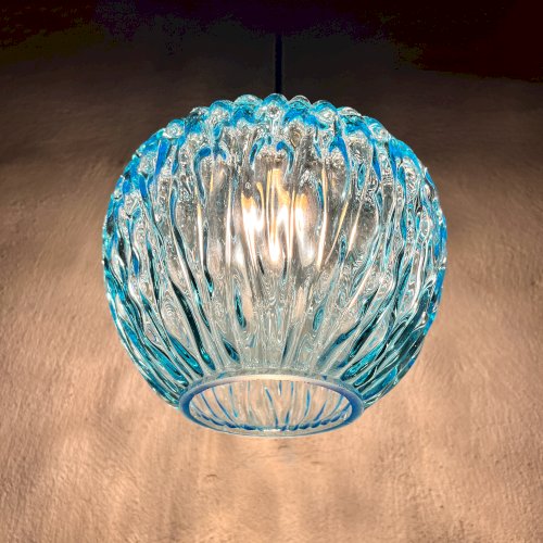 suspension globe bleu bubble