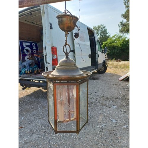 Suspension Laiton et Cristal