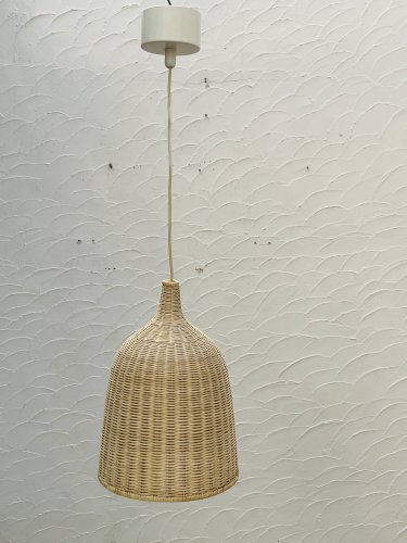 Suspension lustre en osier Ikea vintage, style bohème chic