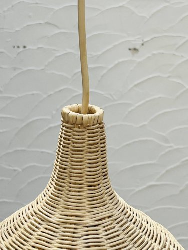 Suspension lustre en osier Ikea vintage, style bohème chic