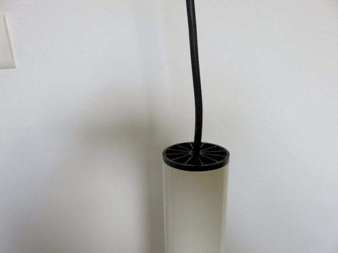 SUSPENSION MINIMALISTE  LITA  TUBE EN METAL LAQUE BLANC ANNEES 70 VINTAGE 