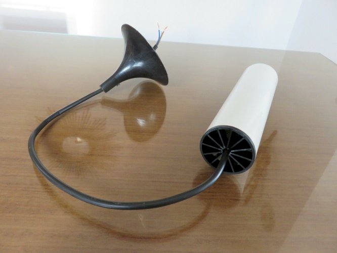 SUSPENSION MINIMALISTE  LITA  TUBE EN METAL LAQUE BLANC ANNEES 70 VINTAGE 