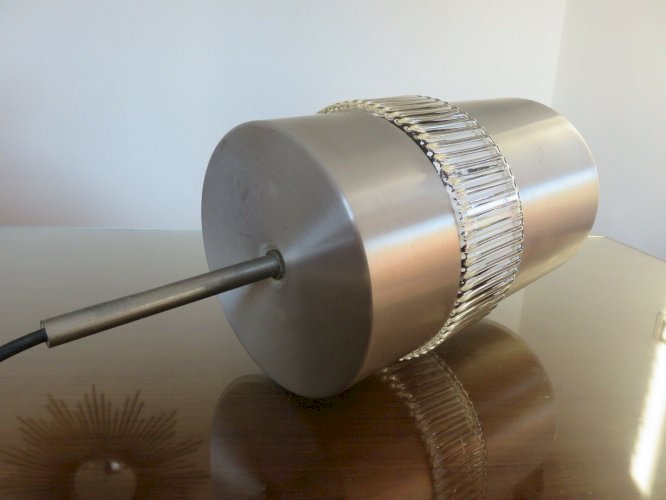 SUSPENSION SCANDINAVE VERRE ET ALUMINIUM BROSSE ANNEES 60 70 VINTAGE