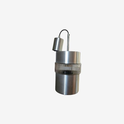 SUSPENSION SCANDINAVE VERRE ET ALUMINIUM BROSSE ANNEES 60 70 VINTAGE