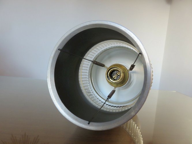 SUSPENSION SCANDINAVE VERRE ET ALUMINIUM BROSSE ANNEES 60 70 VINTAGE